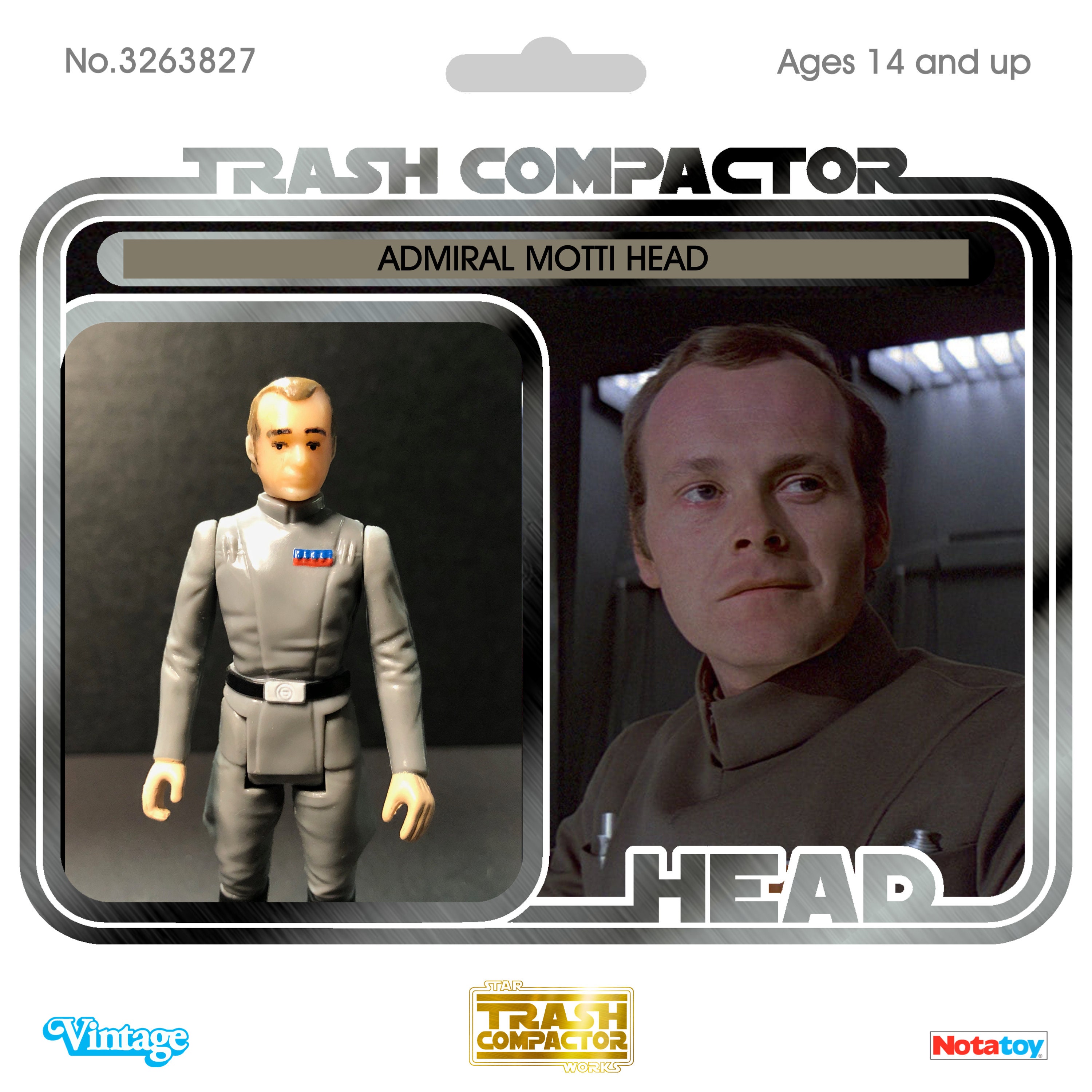 Admiral Conan Antonio Motti Head- Vintage-style Star Wars Custom
