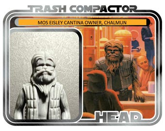 Chalmun Head (Mos Eisley Cantina Owner) - 3D Printed Model Kit - Vintage-style Star Wars custom