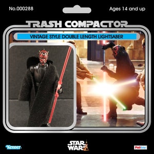 Double Blade Lightsaber Semi-clear - 3D Printed- Vintage-style Star Wars custom