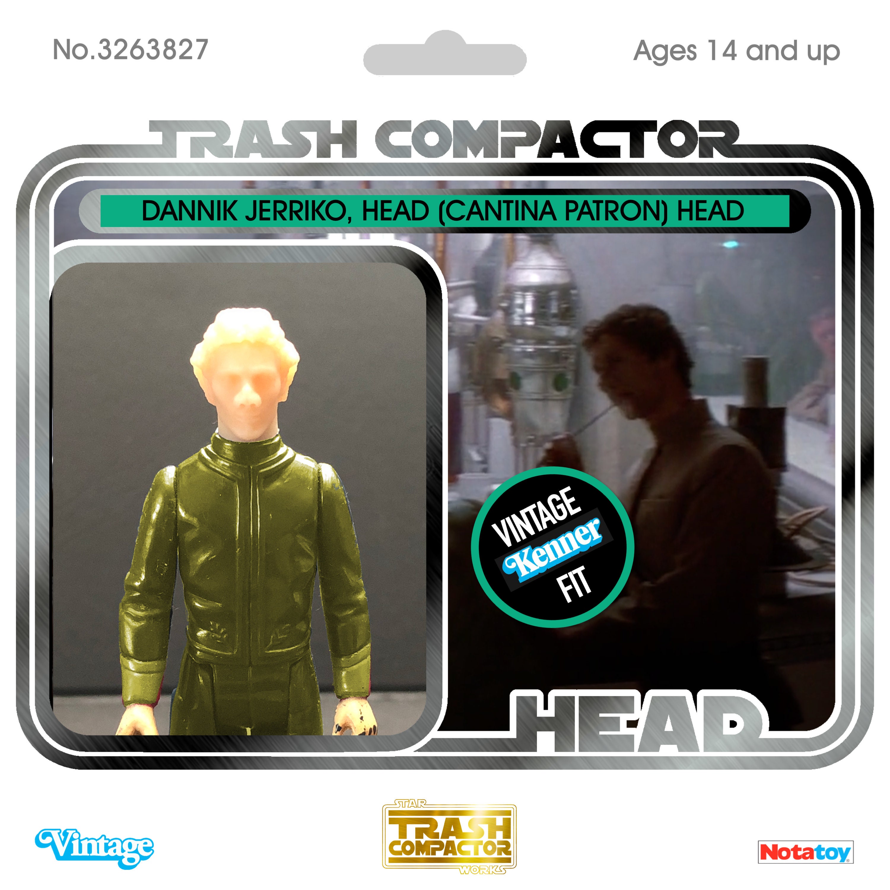 Dannik Jerriko Head: 3D Printed Vintage-style Star Wars Custom