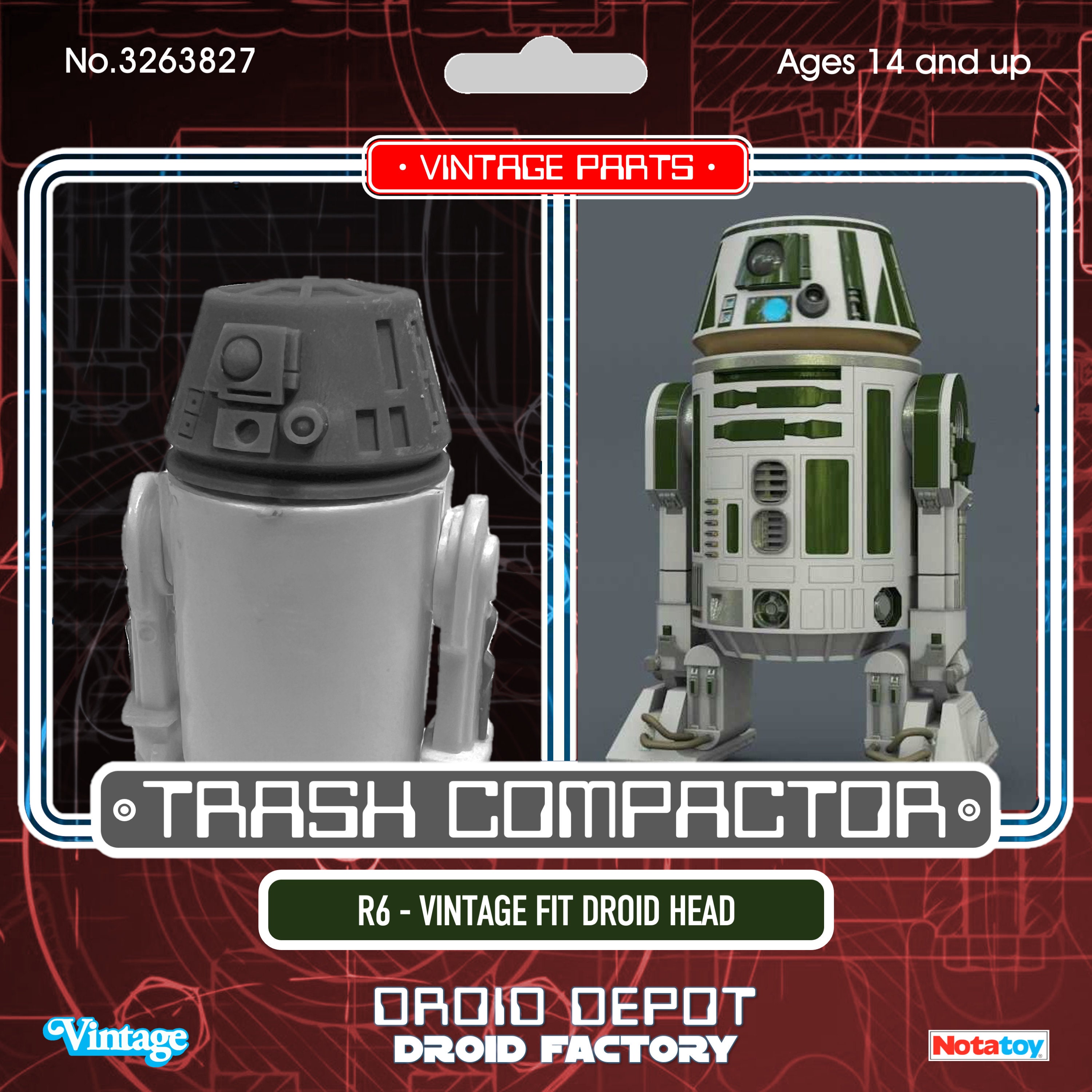 R6 Droid Head - Vintage Fit- 3D Printed - Etsy