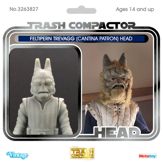 Feltipern Trevagg Head (cantina Patron) - 3D Printed- Vintage