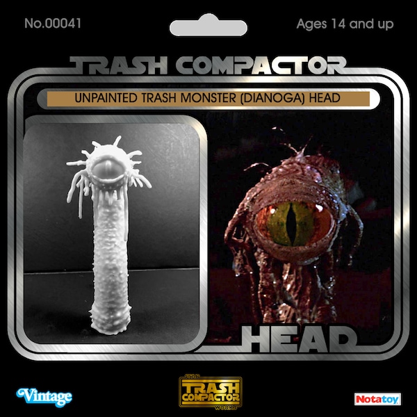 Unpainted Trash Monster (DIANOGA) Head - 3D Printed- Vintage-style Star Wars custom