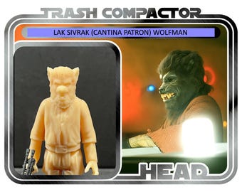 Lak Sivrak Head (Cantina Patron) Wolfman - 3D Printed Model Kit- Vintage-style Star Wars custom