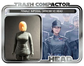 Female Imperial Officer Head (Version 2) - 3D Printed- Vintage-style Star Wars custom (3.75 Scale)