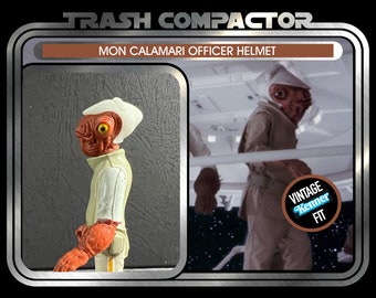Mon Calamari Officer Helmet - 3D Printed- Vintage-style Star Wars custom (3.75 Scale)