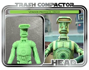 Vendor Protocol Droid Head - 3D Printed Model Kit - Vintage-style Star Wars custom