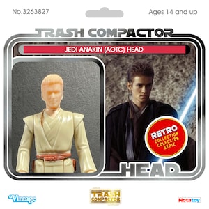 Jedi Anakin Skywalker (AOTC) Heads - 3D Printed Model Kit - Vintage-style Star Wars custom