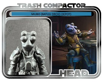 Cabeza de Mubo (Batuu Droid Depot) - Impresa en 3D - Estilo vintage de Star Wars personalizada