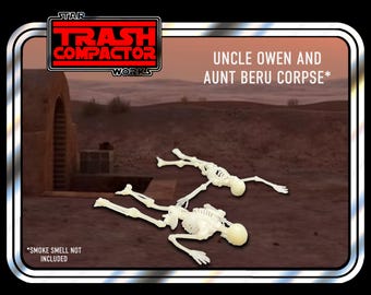 Cadáveres del tío Owen y la tía Beru - Kit de modelo impreso en 3D - Star Wars estilo vintage personalizado