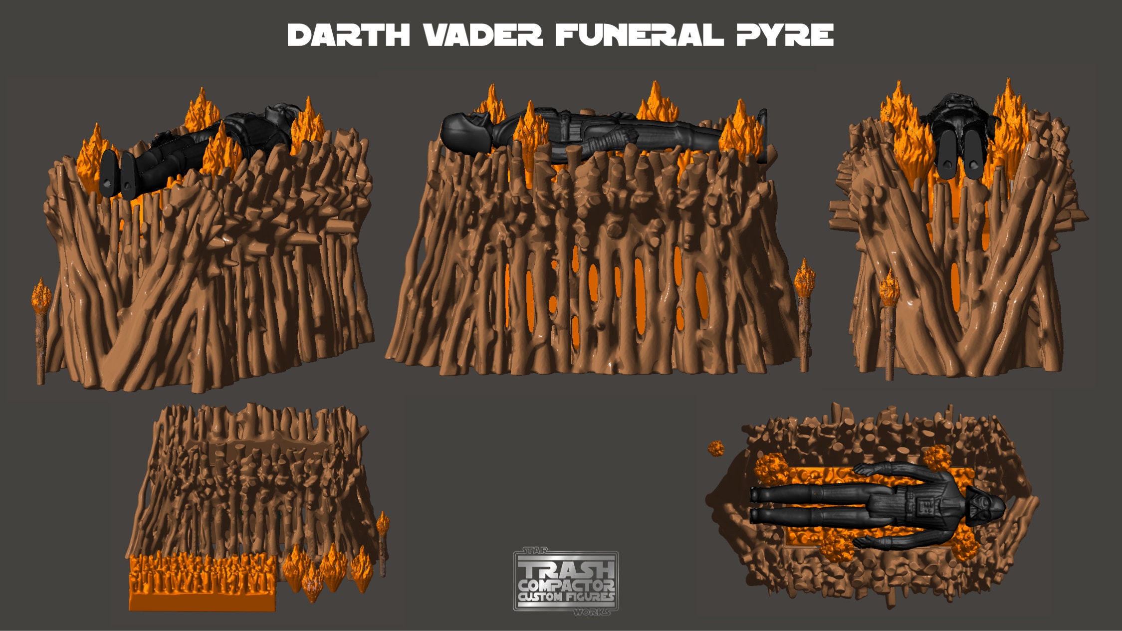 Darth Vader Funeral Pyre 3D Printed | Etsy