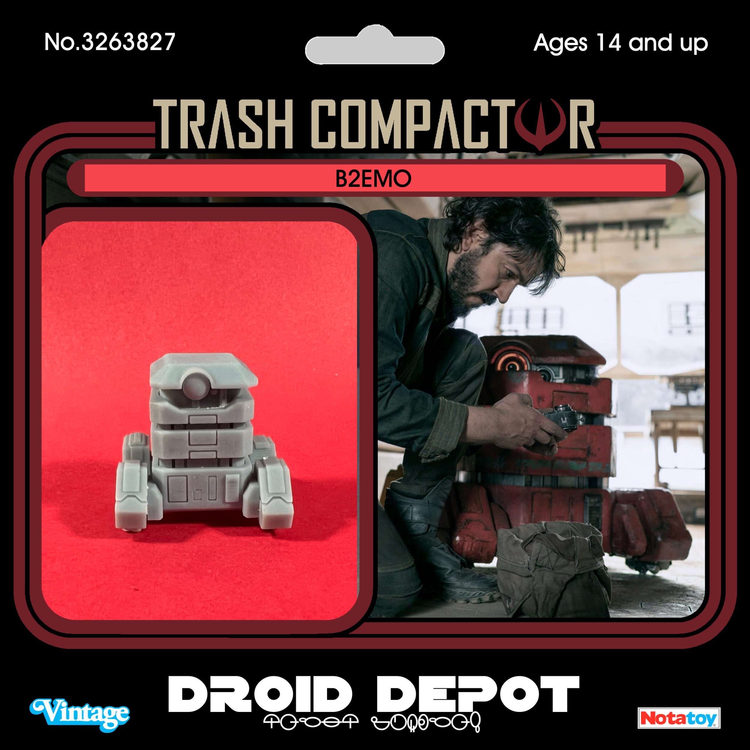 B2EMO (Cassian Andors Droid) - 3D Printed Vintage/Retro Style Star