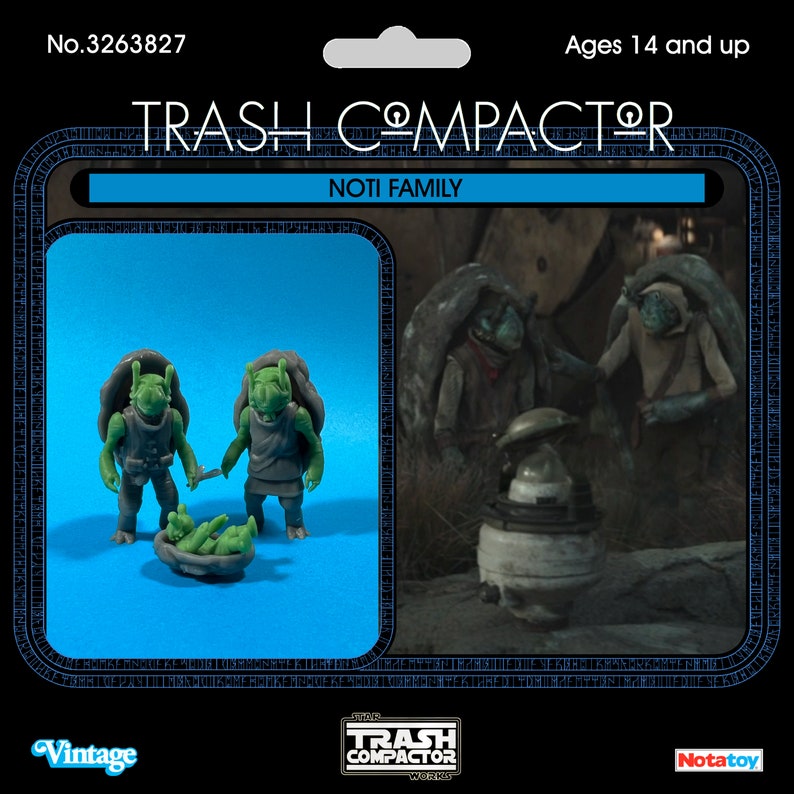 Turtle Turtle Compactor Noti Family - 3D Printed Model Kit (from Ashoka) - Vintage-style Star ...