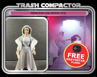 Princess Leia Hood (V3) - 3D Printed- Vintage-style Star Wars custom (3.75 Scale)