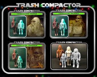 Chewbacca’s Family Bundle (Unpainted) - 3D Printed Model Kit- Vintage-style Star Wars custom