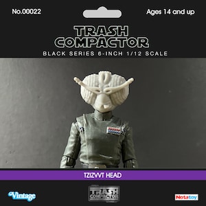 Tzizvvt Head 1/12 Black Series - Escala de 6 pulgadas - Kit de modelo de resina personalizado de Star Wars estilo vintage/retro impreso en 3D