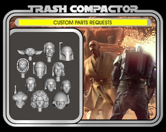 Head & Parts (for items not listed separately) list from Figure Kits - 3D Printed- Vintage-style Star Wars custom (3.75 Scale)