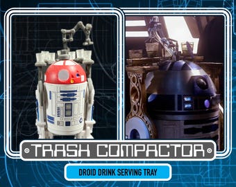 Droid Drink Serving Tray - 3D Printed Model Kit- Vintage-style Star Wars custom