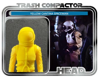 Yellow Cantina Spaceman Head - 3D Printed Figure Kit- Vintage-style Star Wars custom