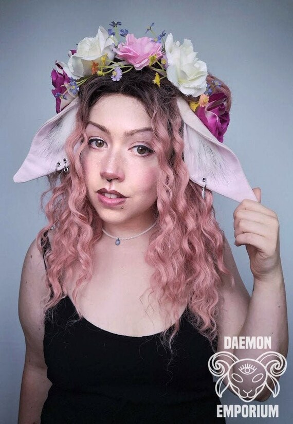 Goat Faun Satyr Animal Costume Headband White