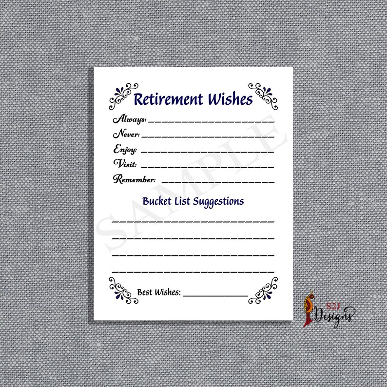 Retirement Bucket List Sign and Card Retirement Bucket List Etsy