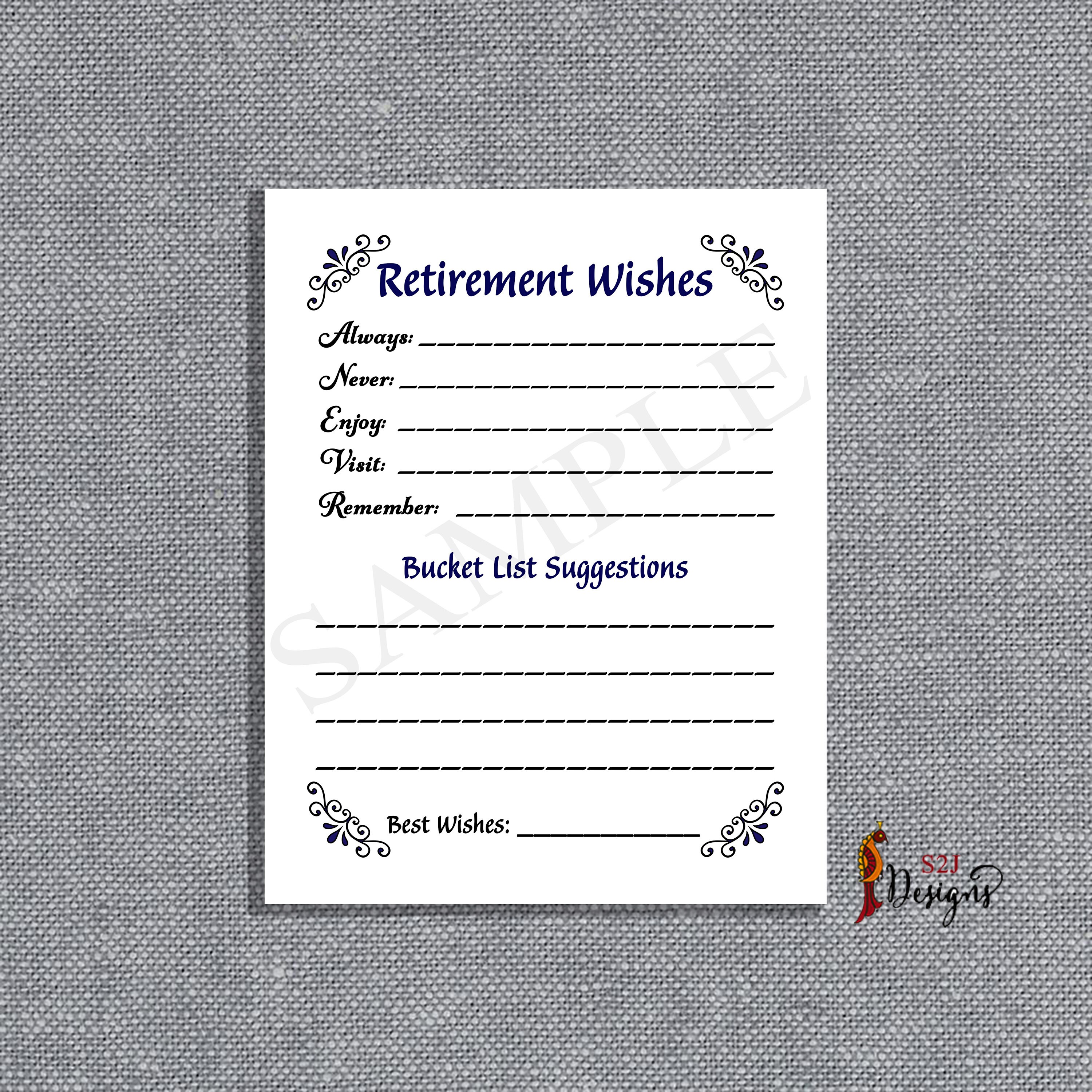Retirement Bucket List Sign and Card Retirement Bucket List Etsy