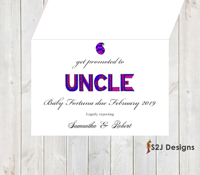 Only the best brothers get promoted to uncle 5x7 customized printed pregnancy announcement card