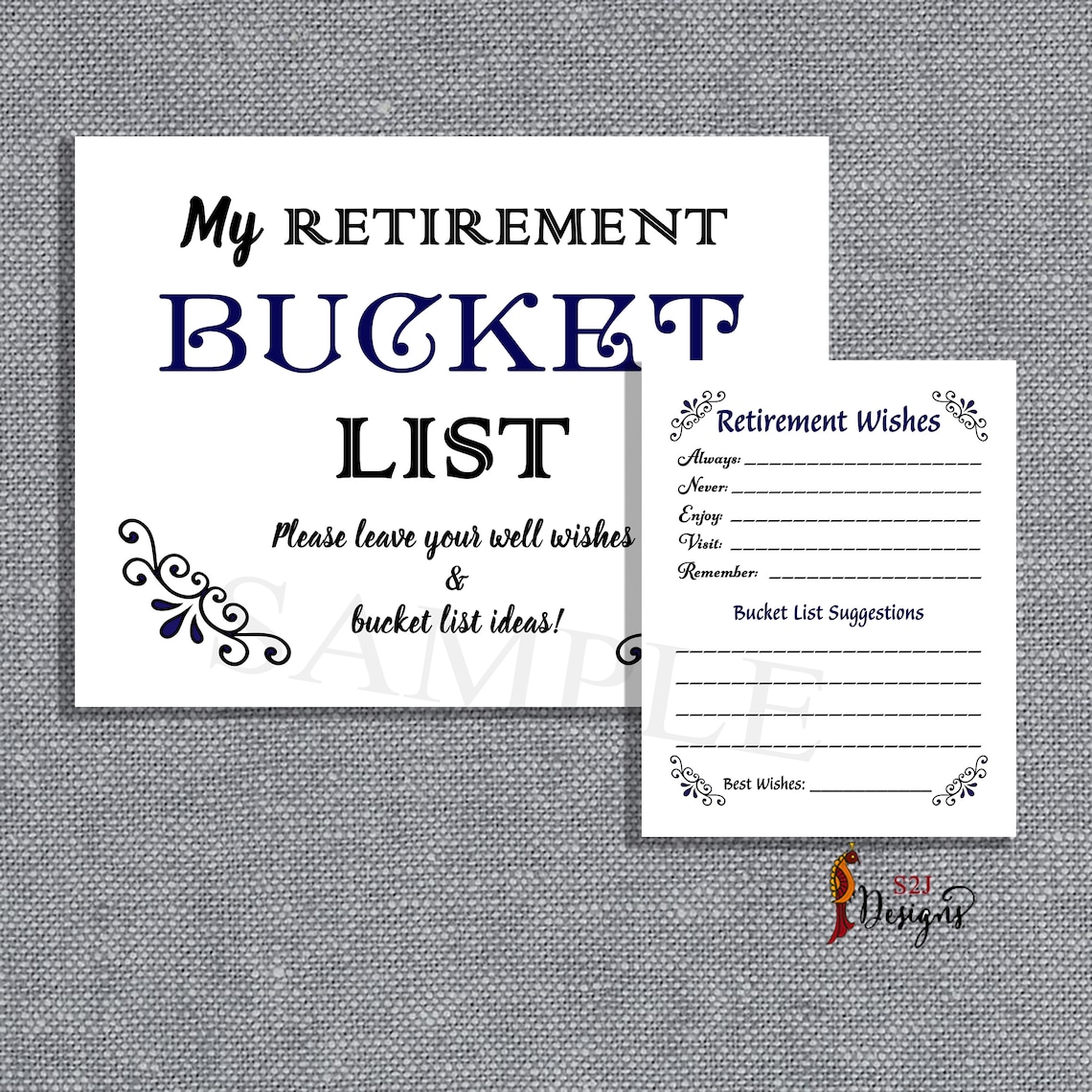Retirement Bucket List Sign and Card Retirement Bucket List Etsy