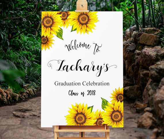 Sunflower Birthday Welcome Sign Poster