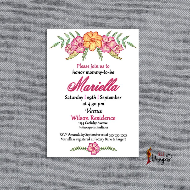 etsy baby shower invitations printable