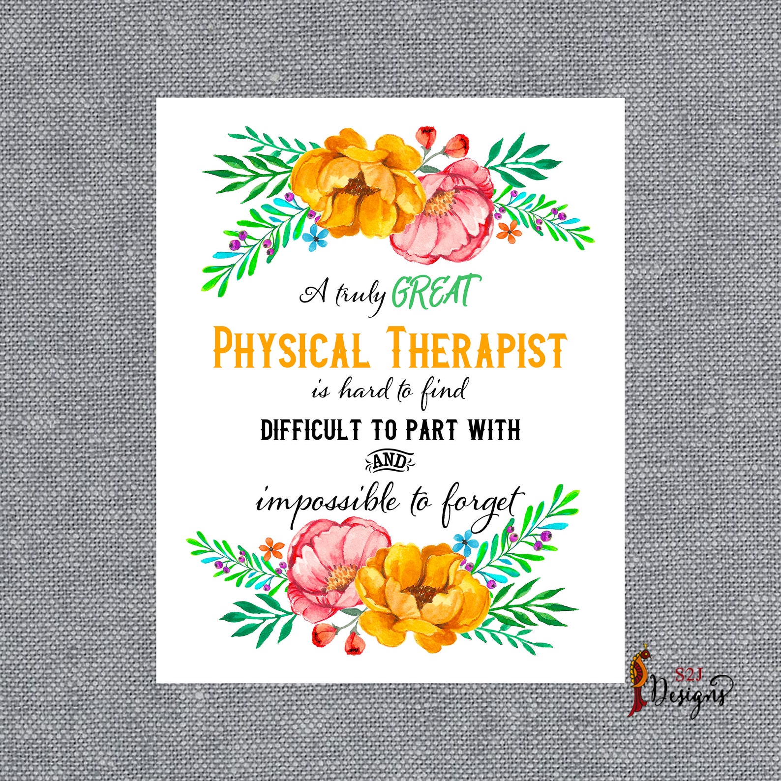Physical Therapist Appreciation Gifts Therapy Wall Art Etsy