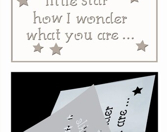 Twinkle Twinkle Saying Sign Stencil Nursery Words Plaque Painting Wall Furniture Reusable Mylar190 QU20