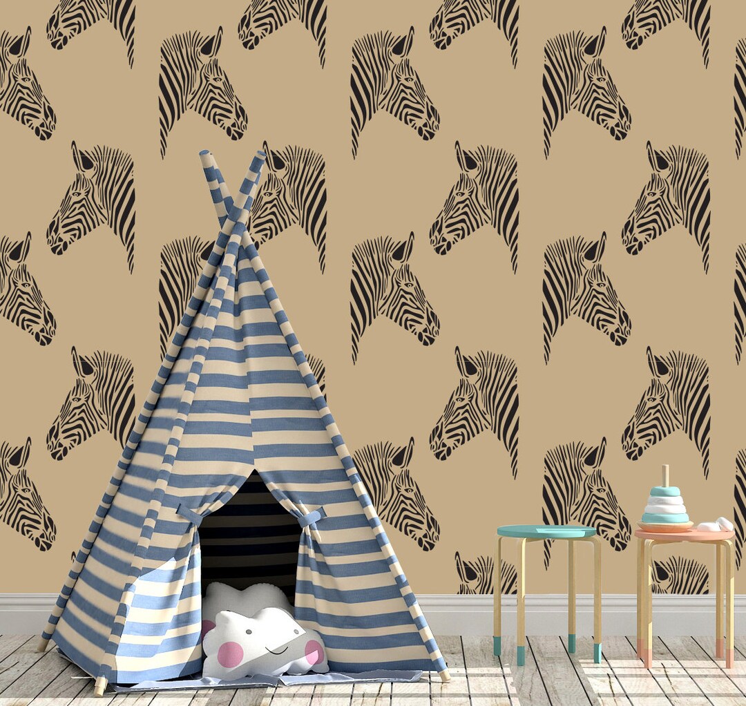 Zebra Stencil Animal Safari Painting Furniture Wall Floor Fabric ...
