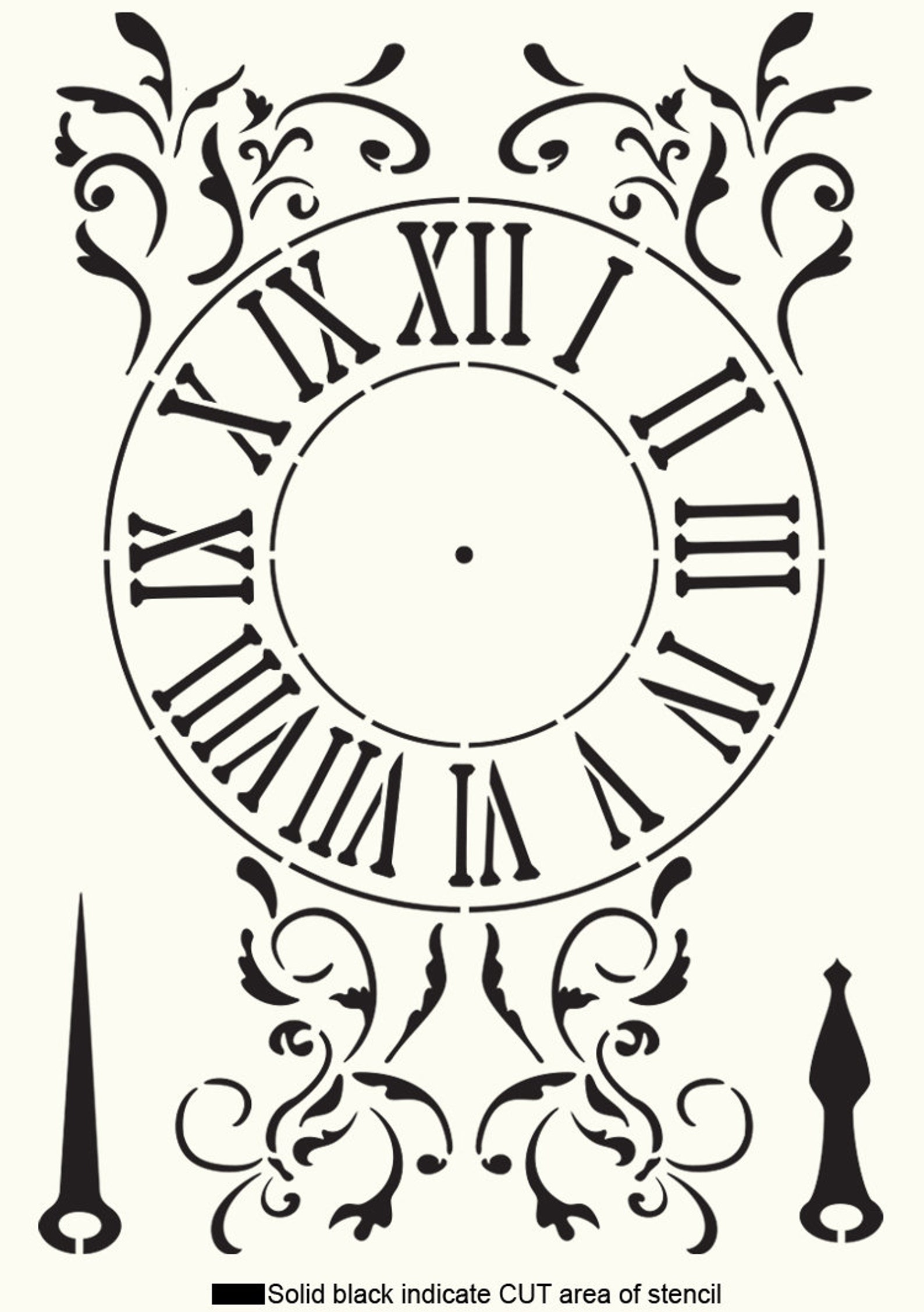 Clock Face Stencil Ornaments Vintage Shabby Chic Pinting Wall - Etsy