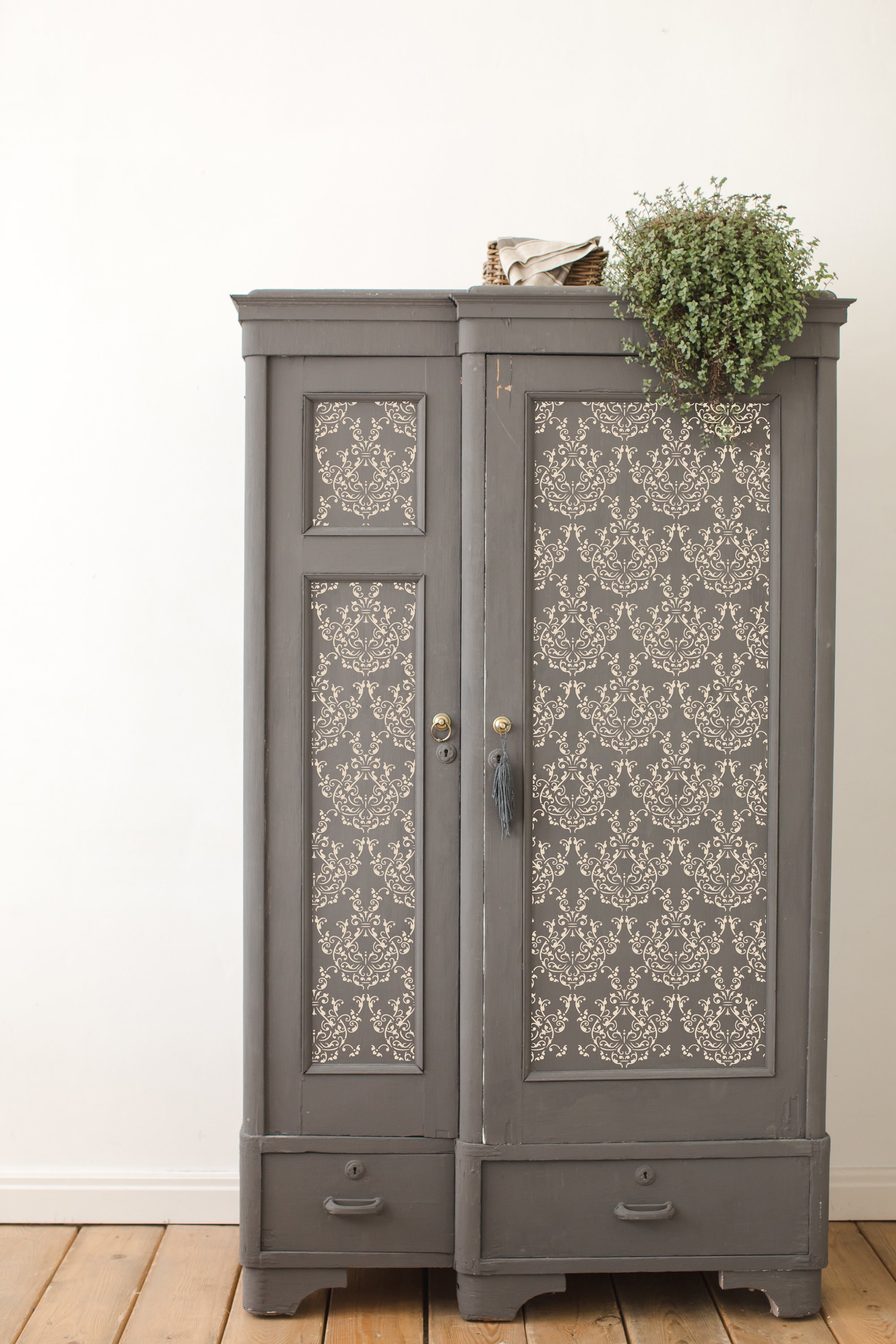 Stencil Damask French Flourish Allover Pattern Painting Furniture Wall ...