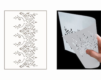 Lace Border Stencil Ornament Pattern Wedding Cake Painting Furniture Wall Card making Reusable Template Airbrush Crafts Mylar190 BO14