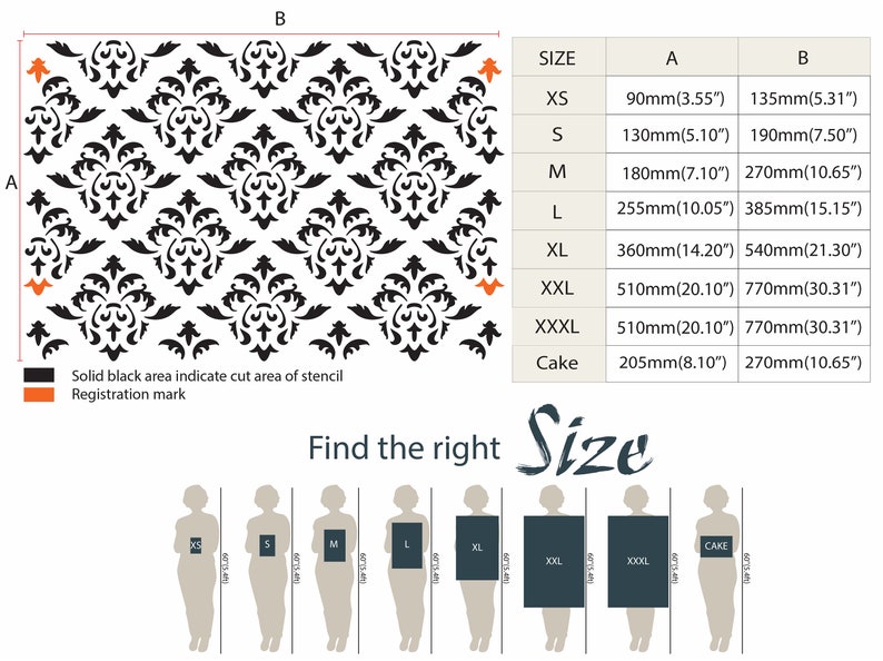 Stencil Damask French Allover Pattern Painting Furniture Wall Floor ...