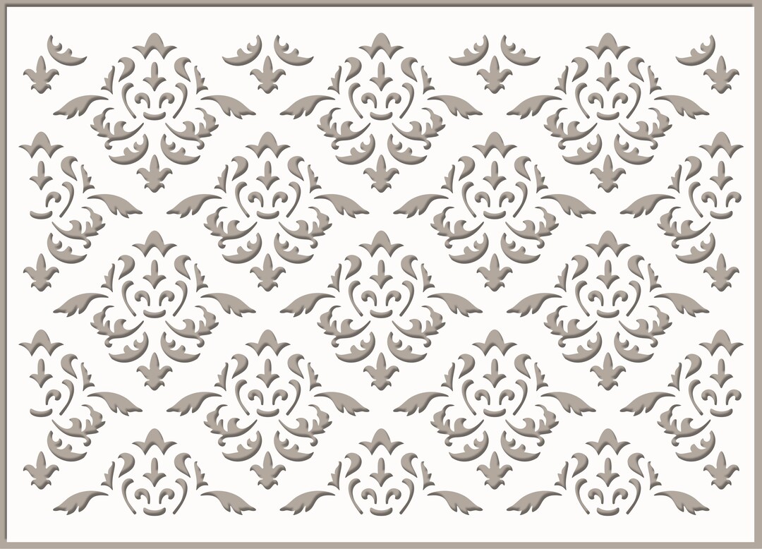 Stencil Damask French Allover Pattern Painting Furniture Wall Floor ...