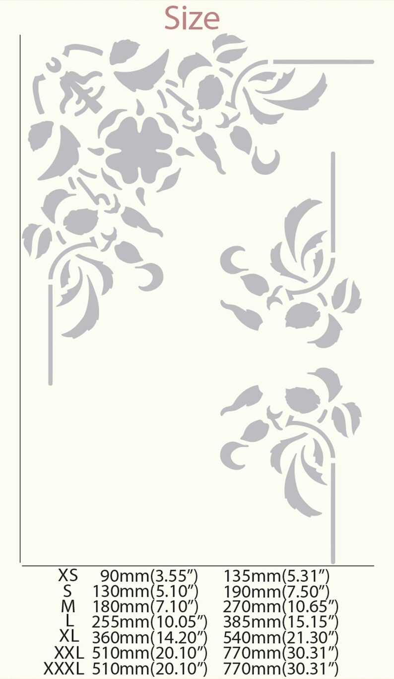 Lace Stencil Scroll Corner Border Painting Furniture Wall | Etsy UK