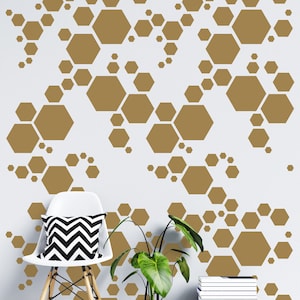 Hexagon Stencil Geometric Allover Pattern Painting Furniture Wall Floor Patio Canvas Fabric Cake Reusable Template Art  Mylar190 TE503