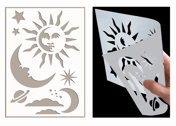 Sun Custom Stencil for Wall Art: Reusable Plastic Stencils for Painting on  Wood Sign, DIY Craft, Furniture / From Small to Large Sizes 