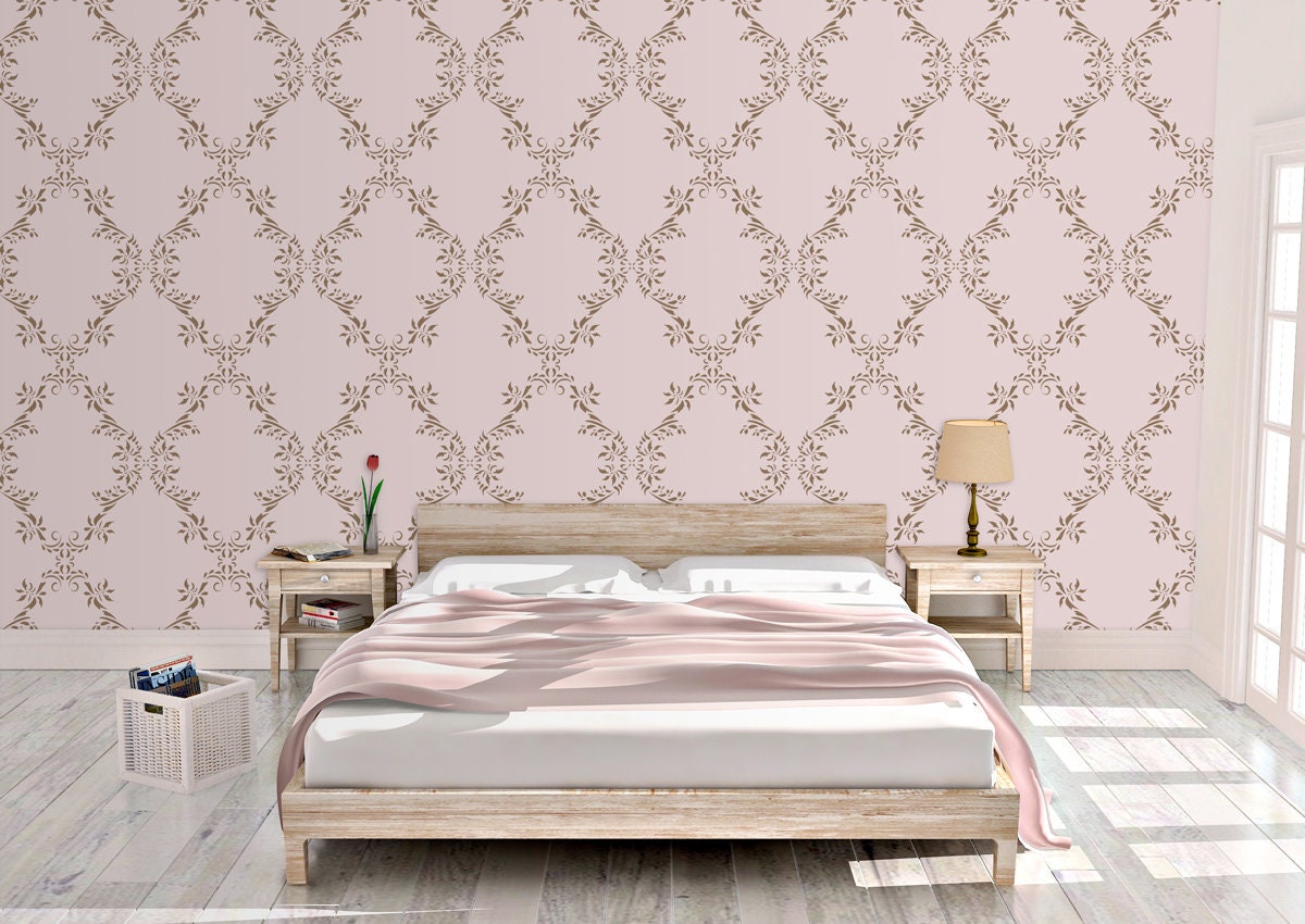 Stencil Damask French Flourish Allover Pattern Painting Furniture Wall ...