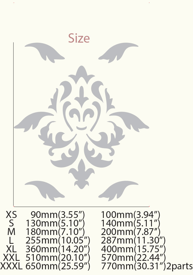 Stencil Damask French Flourish Large Painting Furniture Wall Floor Wood ...