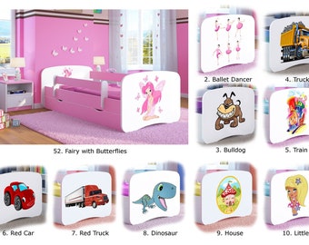 Childrens Beds Home Single Bed BabyDreams For Kids Children Toddler Junior Comes with Mattress No Drawers Included Pink, 140x70