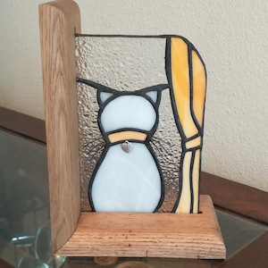Bookend, White Cat, Book Lover Gift, Bookend Decor
