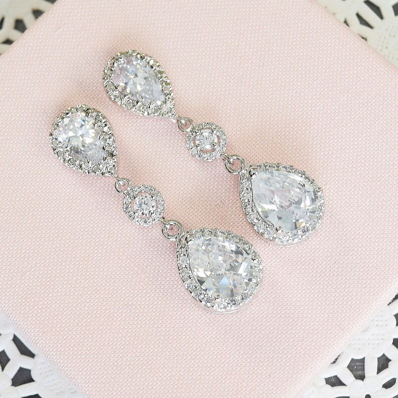 Crystal Bridal Jewelry Set Silver Wedding Jewelry for Brides Etsy