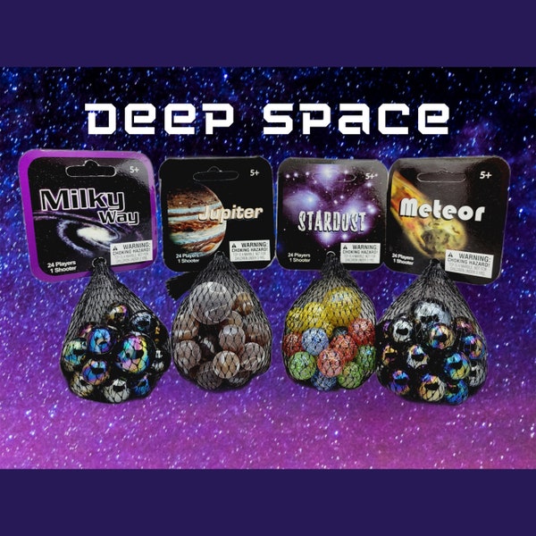 Deep Space, Milkyway, Jupiter, Stardust, Meteor, Marble Nets, Marbles, Game Marbles, Premium Marbles, Marble Run, Iridescent Marbles, Galaxy