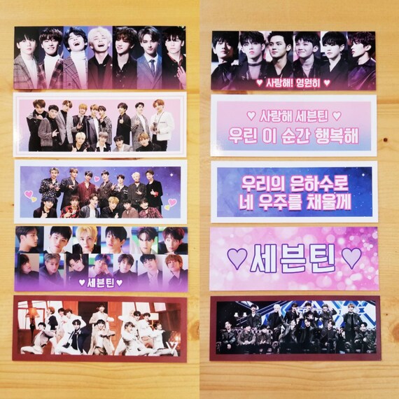 Slogan Banner And Photocard Set Bts Bangtan Army Seventeen Etsy