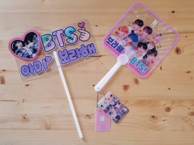 Kpop Picket Hand Fan Set Bangtan Blackpink EXO Seventeen Etsy