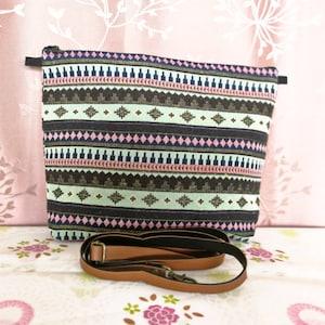 Thai crossbody bag, Hill Tribe Bag, Pom Pom Hmong Bag, Embroidered Ethnic Purse, Women Hippie Bag. Clutch Sling Bag,